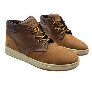 Polo‎ Ralph Lauren Shrunken Nubuck Sneaker Boots Mens 8.5 Brown Lace Up Preppy